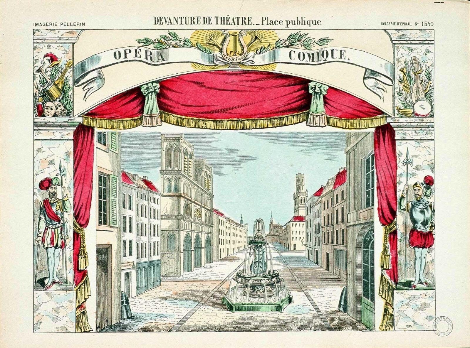 DEVANTURE DE THÉATRE. - Place publique (titre inscrit)