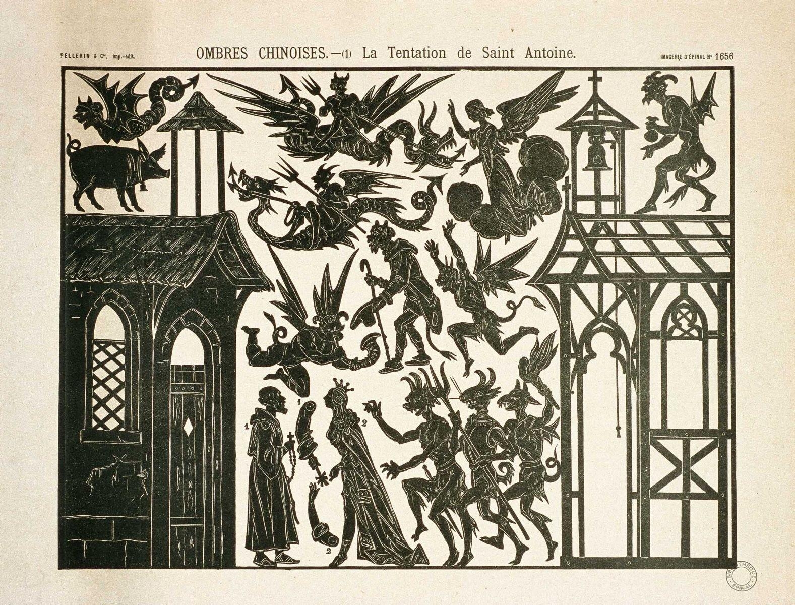 OMBRES CHINOISES. - (1) La Tentation de Saint Antoine. (titre inscrit)