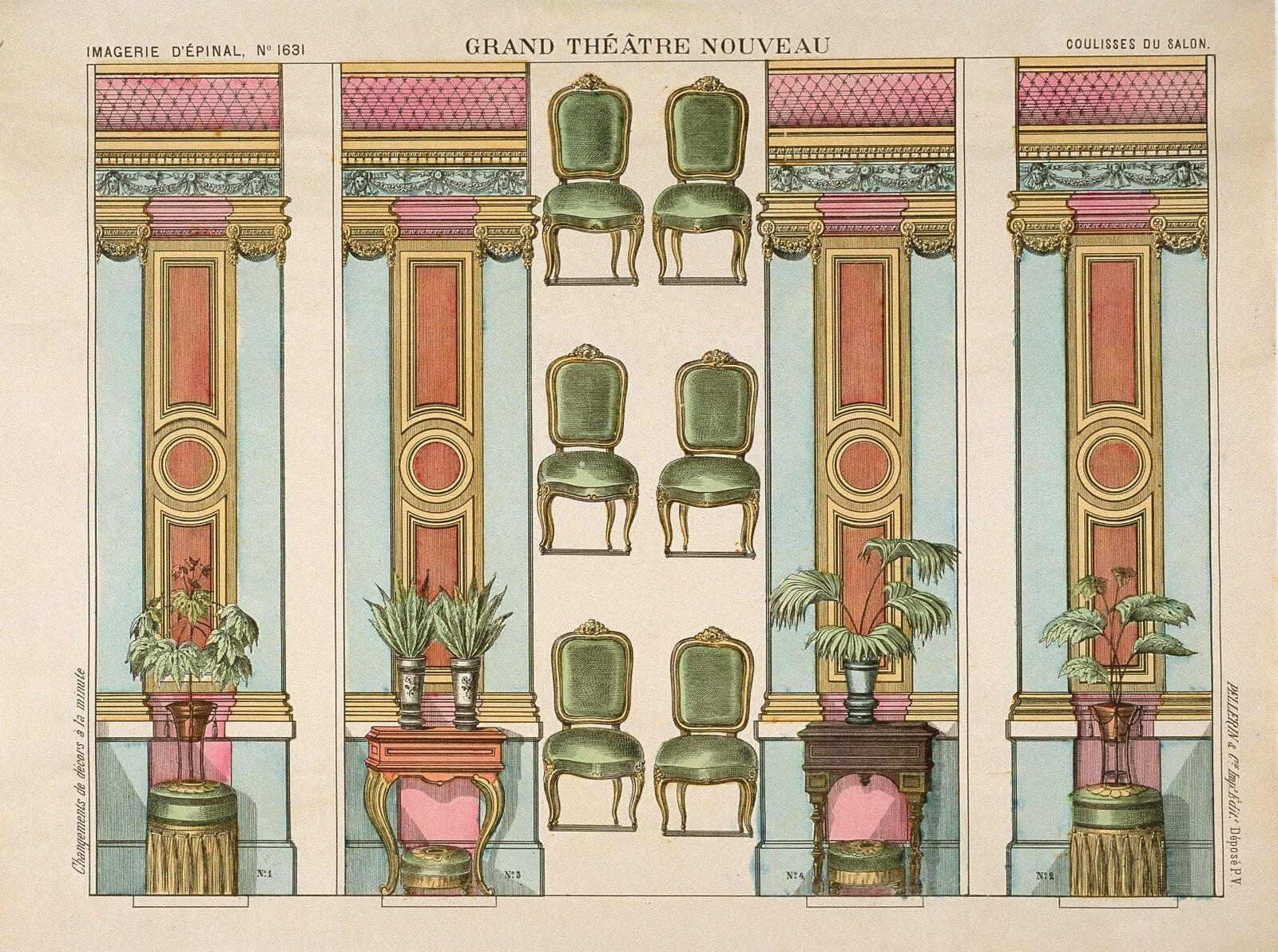 GRAND THÉATRE NOUVEAU / COULISSES DU SALON. (titre inscrit)