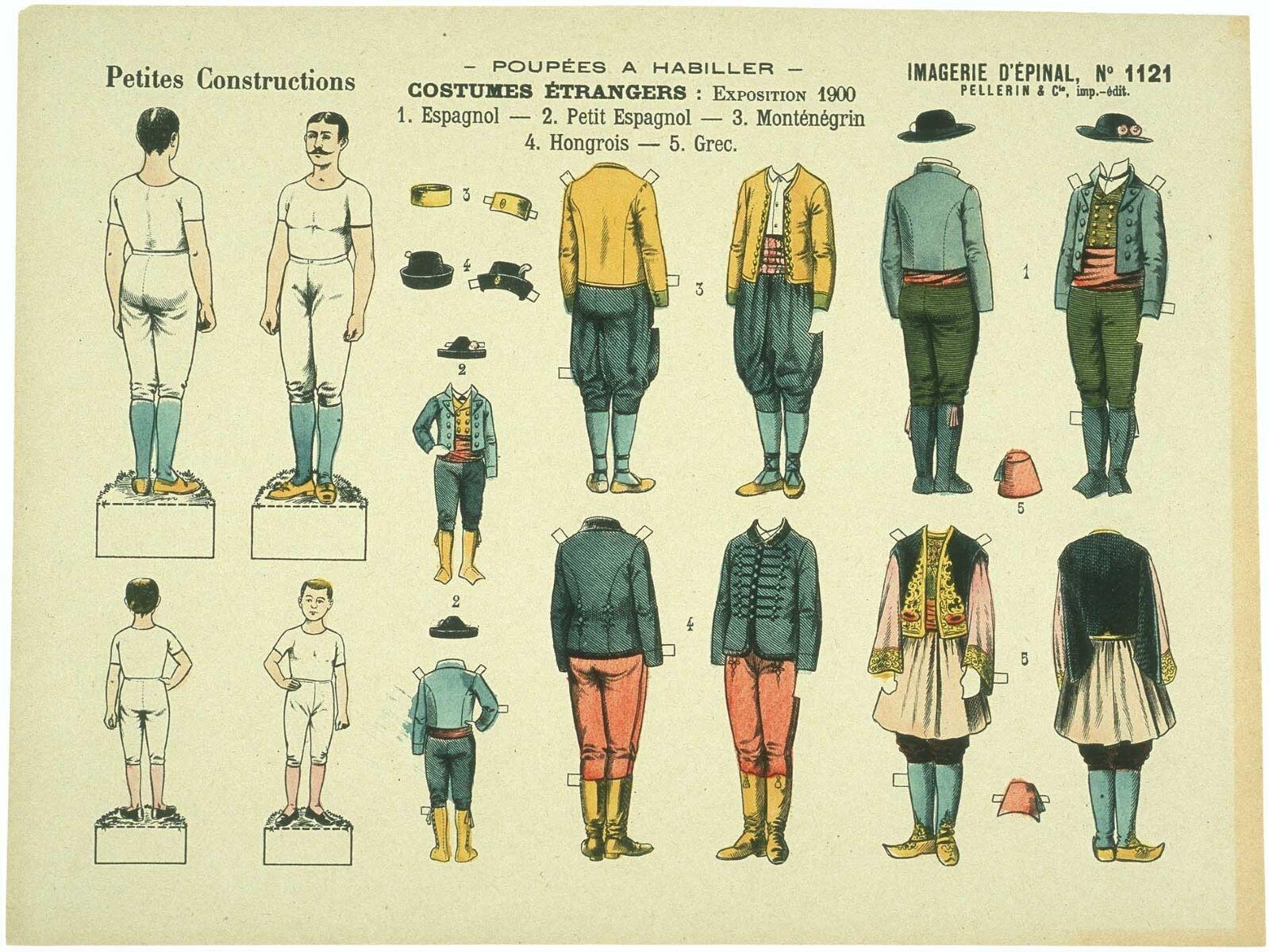 POUPEES A HABILLER : COSTUMES ETRANGERS. / PETITES CONSTRUCTIONS, N° 1121. (titre inscrit)