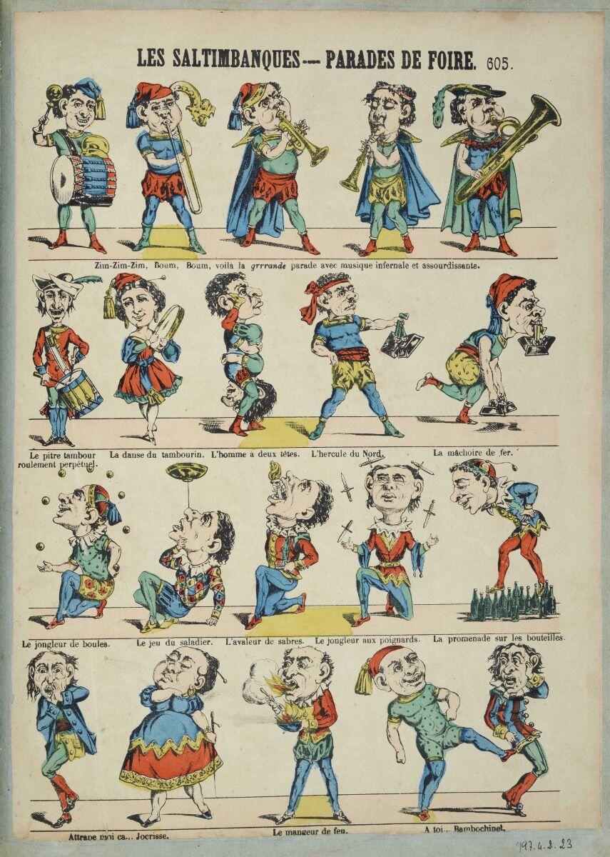 LES SALTIMBANQUES ---- PARADES DE FOIRE. 605. (titre inscrit)