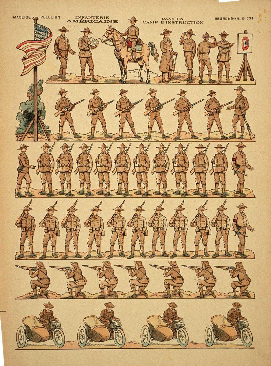 INFANTERIE / AMÉRICAINE DANS UN / CAMP D'INSTRUCTION (titre inscrit)