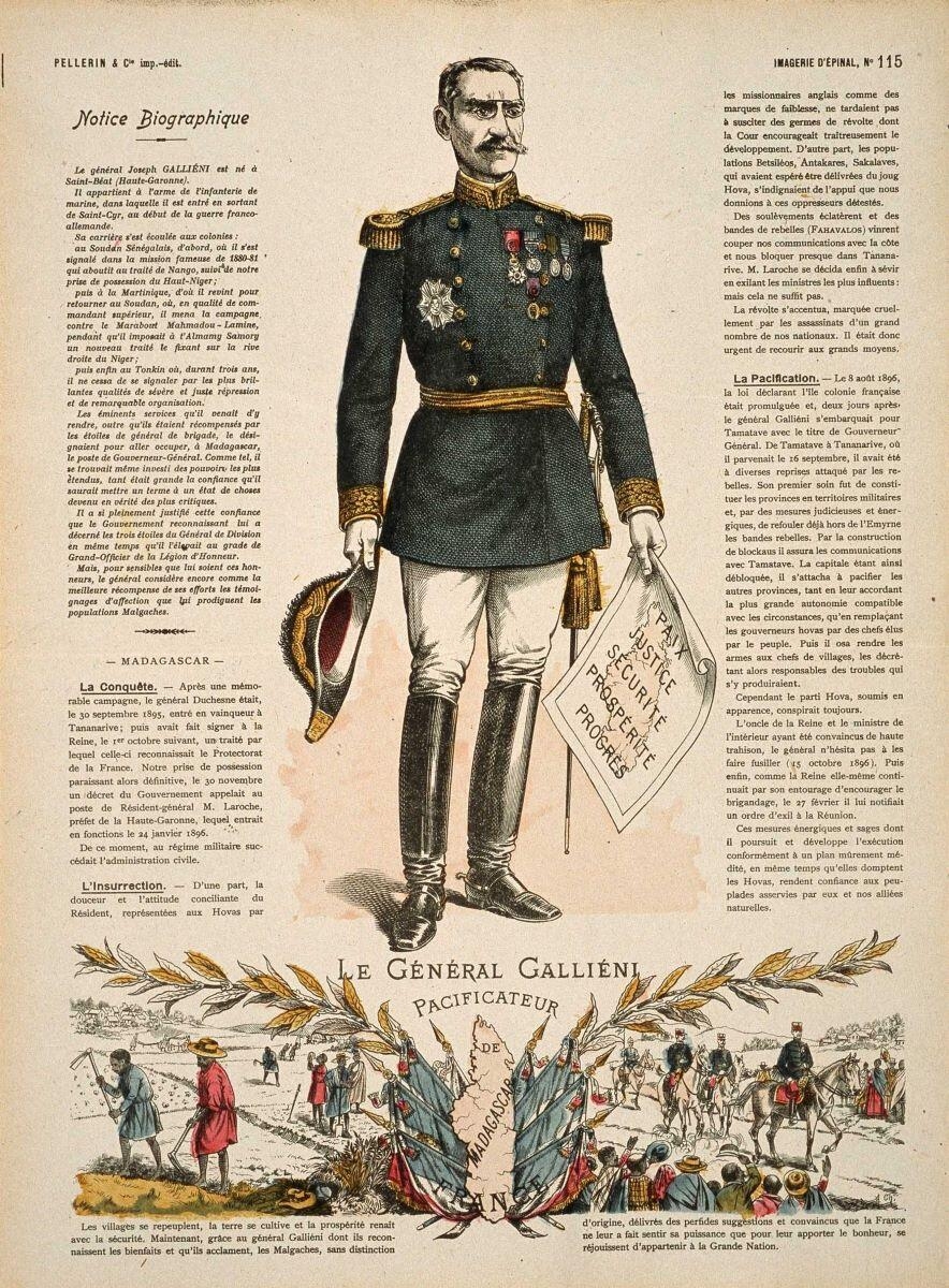LE GENERAL GALLIÉNI / PACIFICATEUR / DE / MADAGASCAR / FRANCE (titre inscrit)