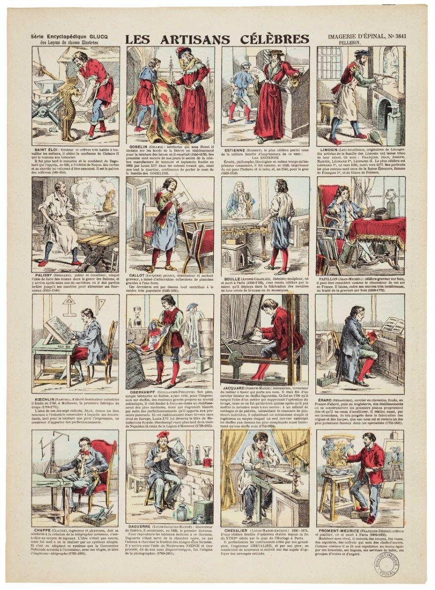 LES ARTISANS CÉLÈBRES (titre inscrit)