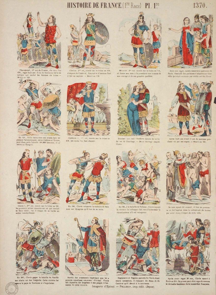 HISTOIRE DE FRANCE. (1re.. Race) PL. 1re.. 1370. (titre inscrit)