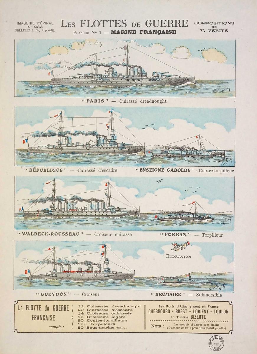LES FLOTTES DE GUERRE / PLANCHE N°1 - MARINE FRANCAISE (titre inscrit)