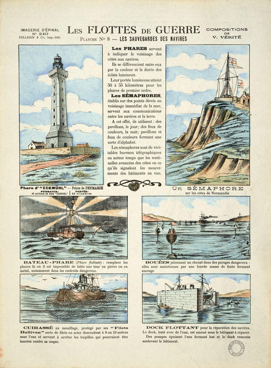 LES FLOTTES DE GUERRE / PLANCHE N°8 - LES SAUVEGARDES DES NAVIRES. (titre inscrit)