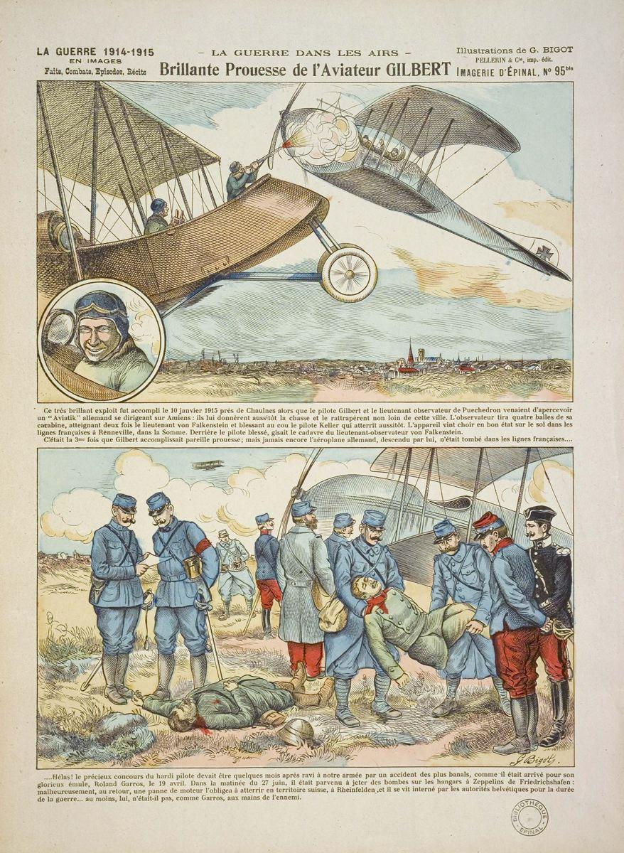 - LA GUERRE DANS LES AIRS - / Brillante Prouesse de l'Aviateur GILBERT (titre inscrit)