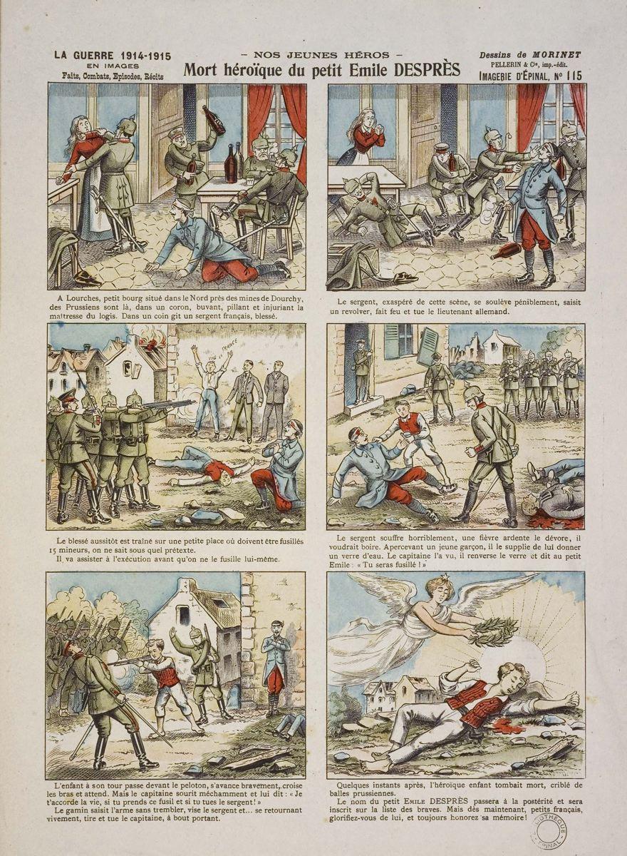 - NOS JEUNES HÉROS - / Mort héroïque du petit Emile DESPRÈS (titre inscrit)