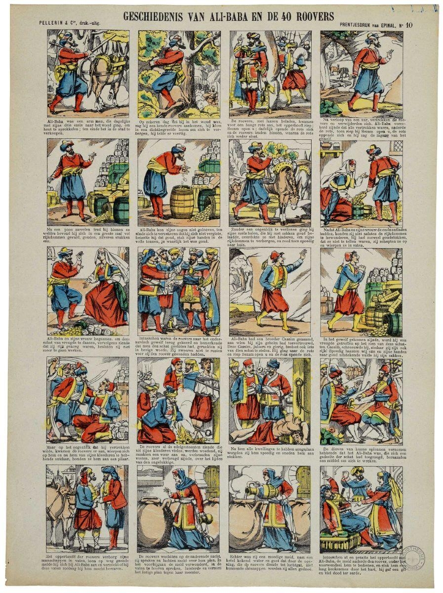 GESCHIEDENIS VAN ALI-BABA EN DE 40 ROOVERS (titre inscrit, néerl.) ; L’histoire de Ali-Baba et les 40 voleurs (titre factice)
