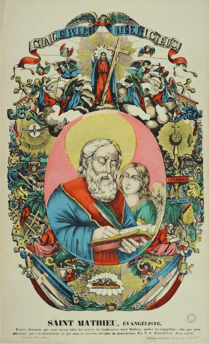 GALERIE RELIGIEUSE / SAINT MATHIEU, EVANGELISTE. (titre inscrit)