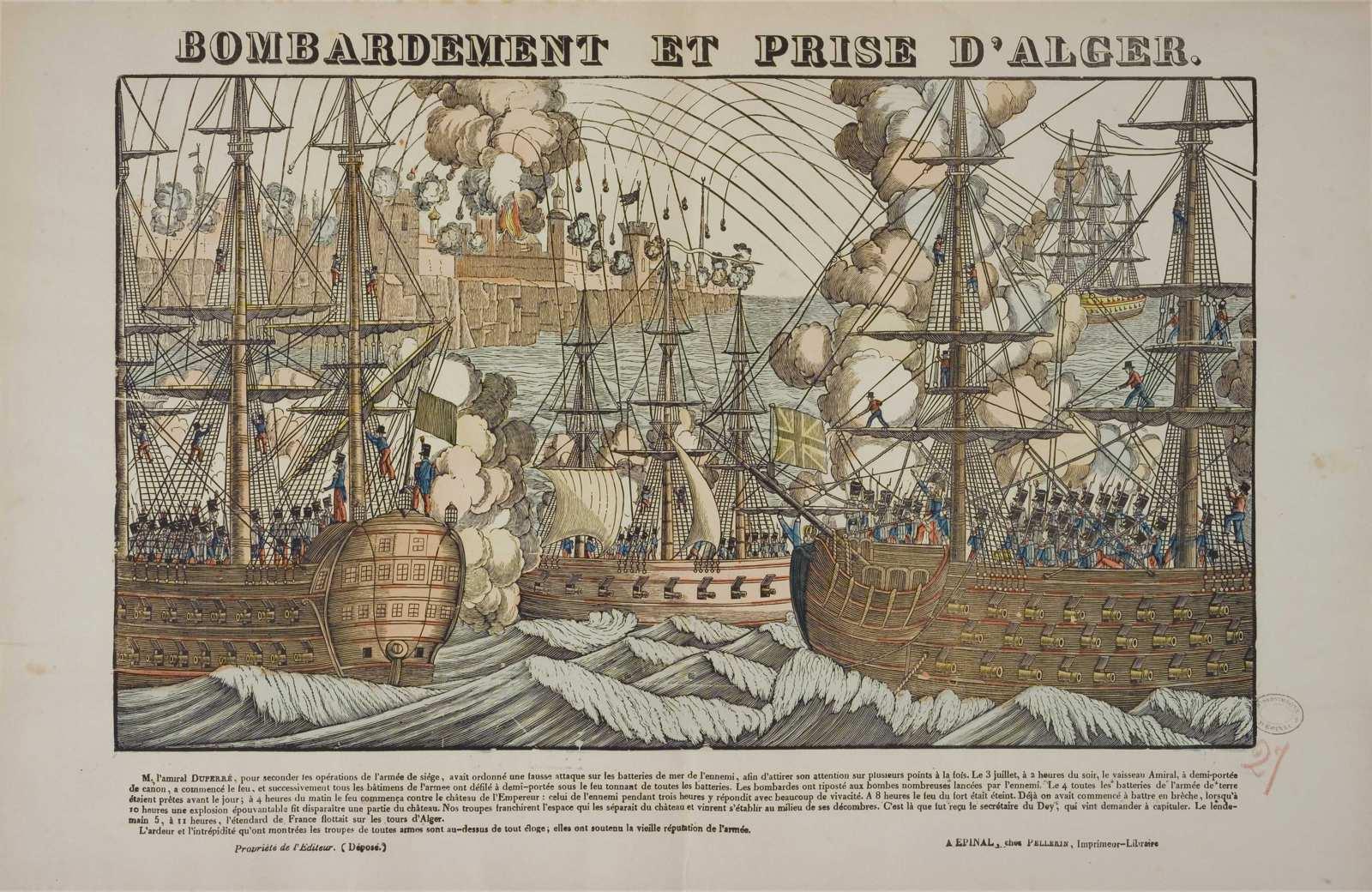 BOMBARDEMENT ET PRISE D'ALGER. (titre inscrit)