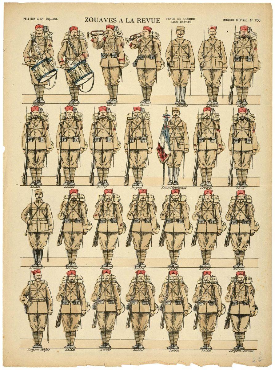 ZOUAVES A LA REVUE / TENUE DE GUERRE / SANS CAPOTE (titre inscrit)
