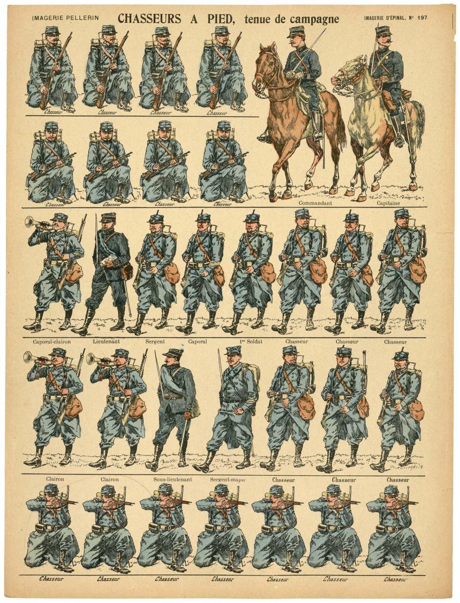 CHASSEURS A PIED, tenue de campagne (titre inscrit)