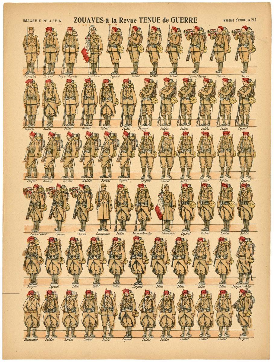 ZOUAVES à la Revue TENUE de GUERRE (titre inscrit)