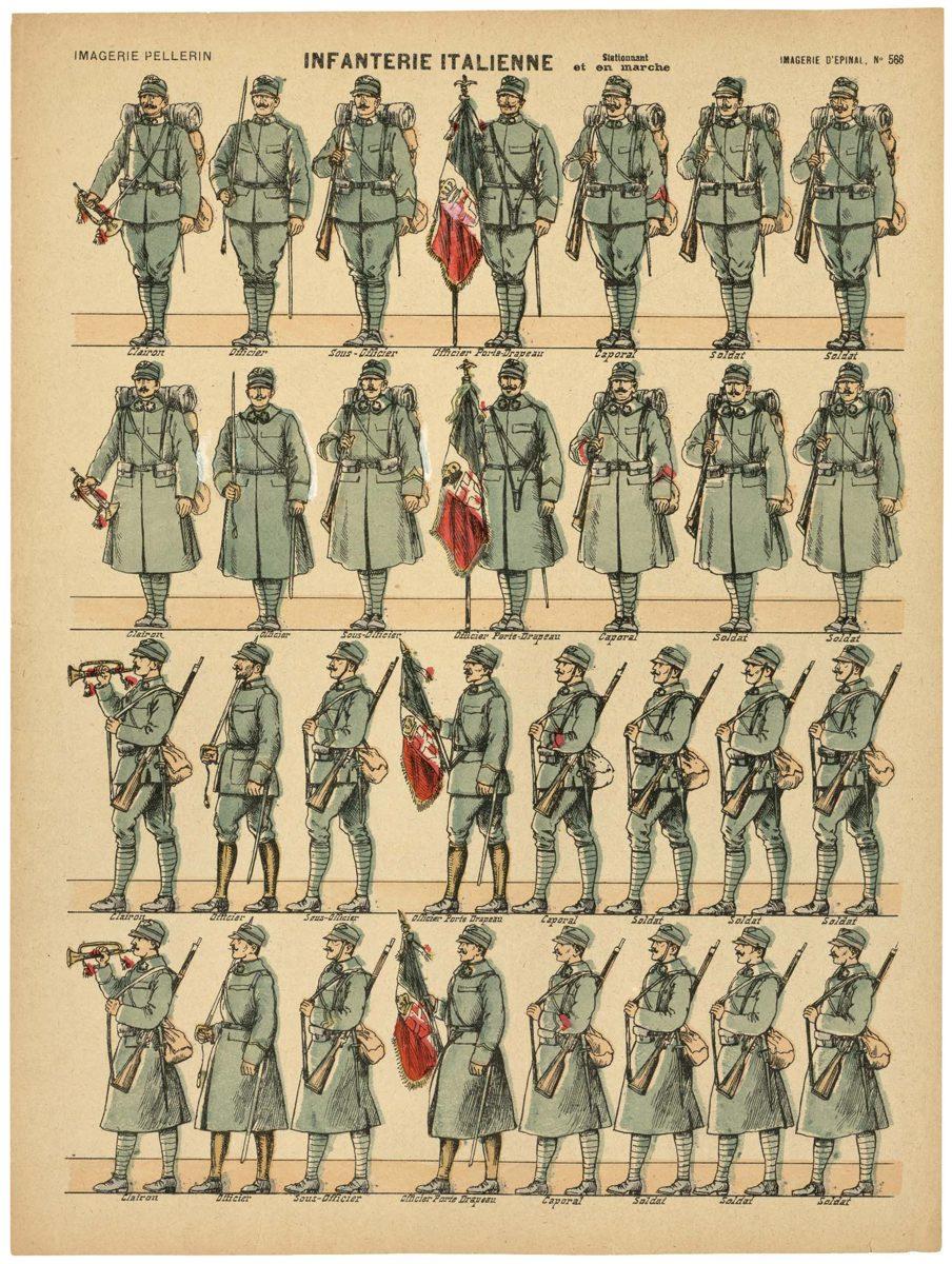 INFANTERIE ITALIENNE Stationnant / et en marche (titre inscrit)