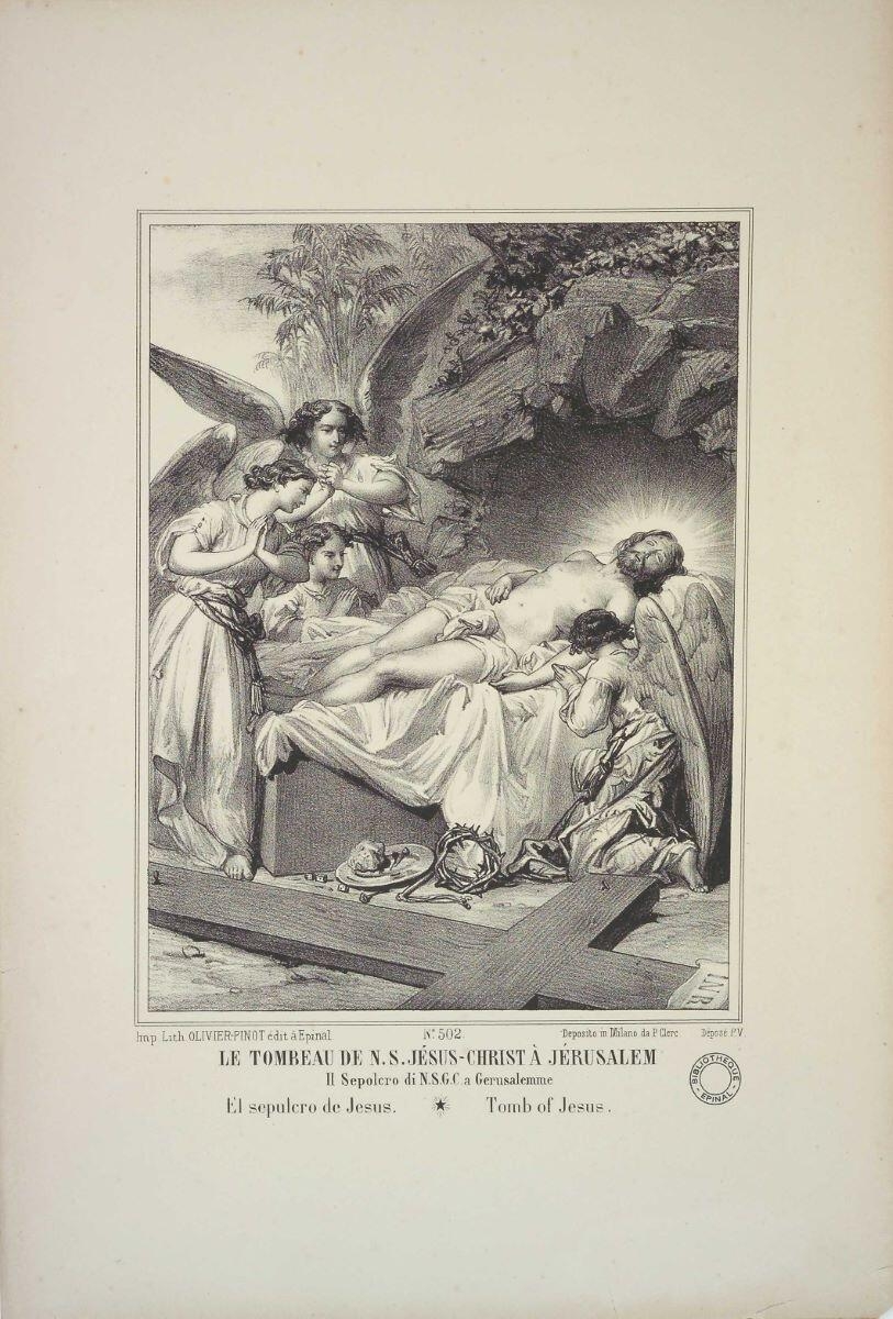 LE TOMBEAU DE N. S. JESUS-CHRIST A JERUSALEM (titre inscrit, fr., it., esp., angl.)