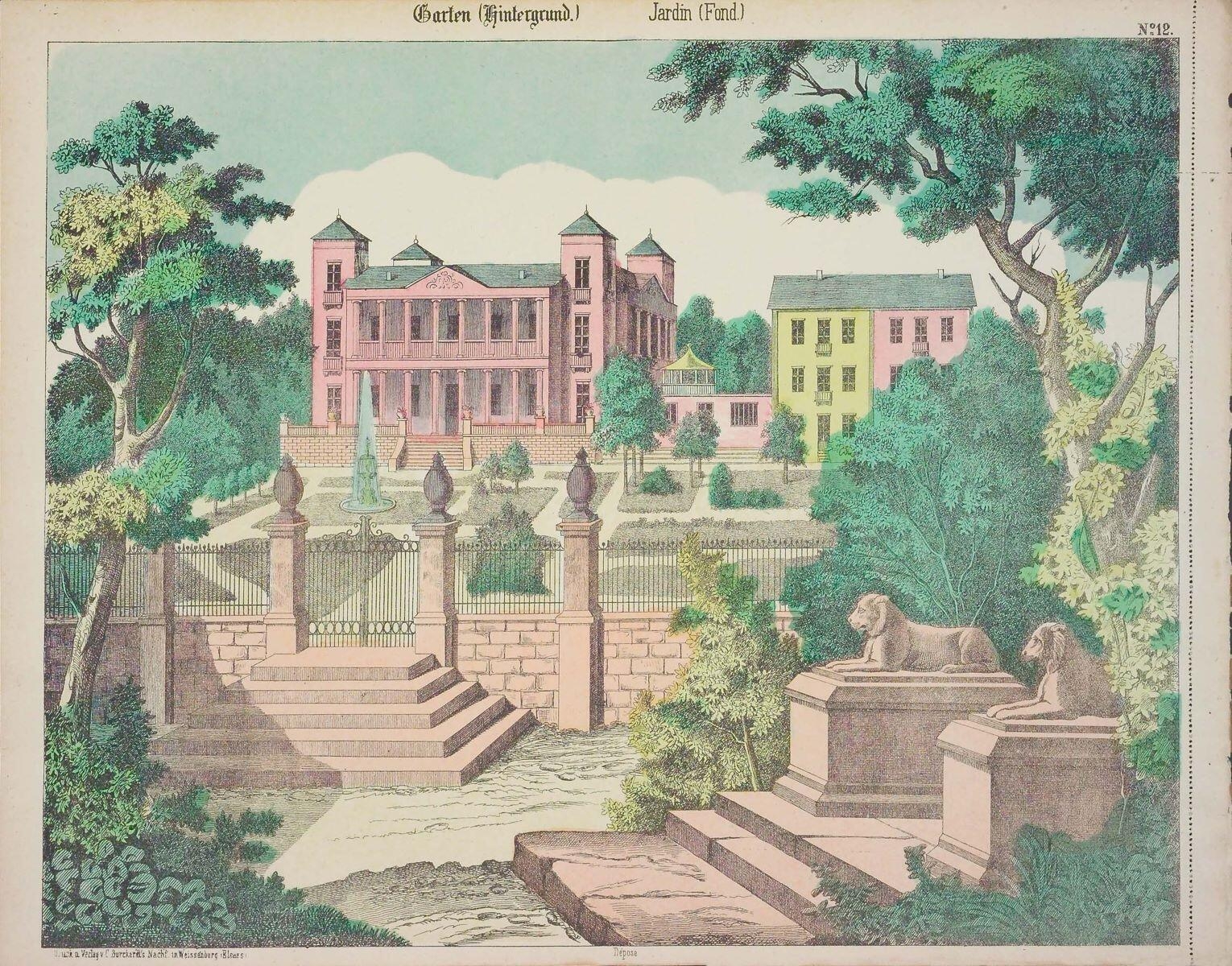 Jardin (Fond.) N° 12. (titre inscrit, fr., all.)