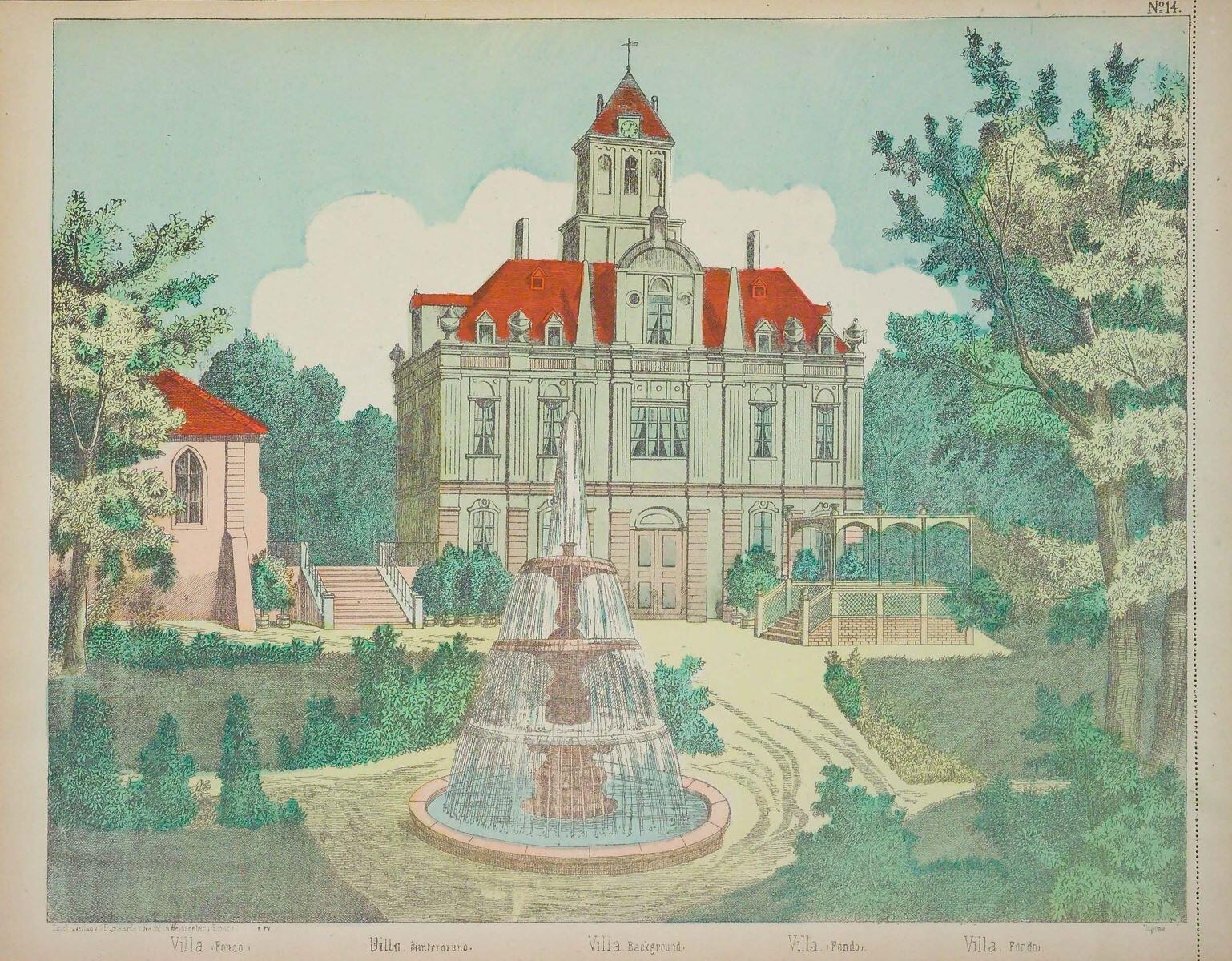 Villa. (Fondo). N° 14. (titre inscrit, it., all., ang.)