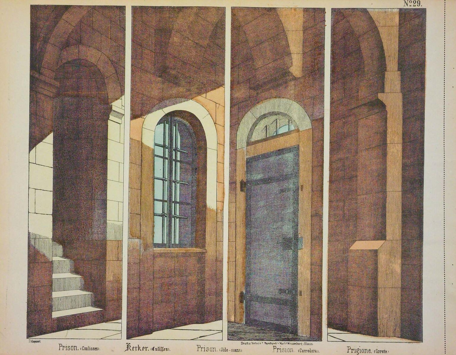 Prison. (Coulisses). N°29. (titre inscrit, fr., all., angl., esp., it.)