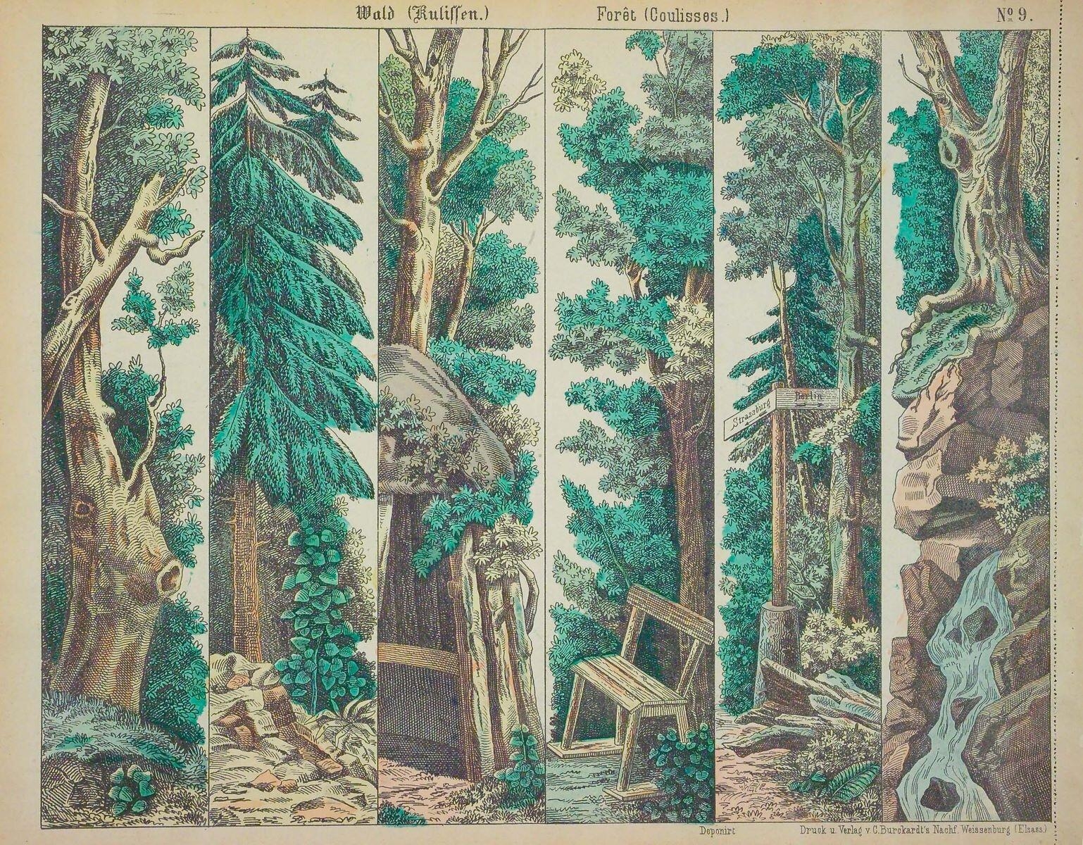 Forêt (Coulisses.) N° 9. (titre inscrit, fr., all.)