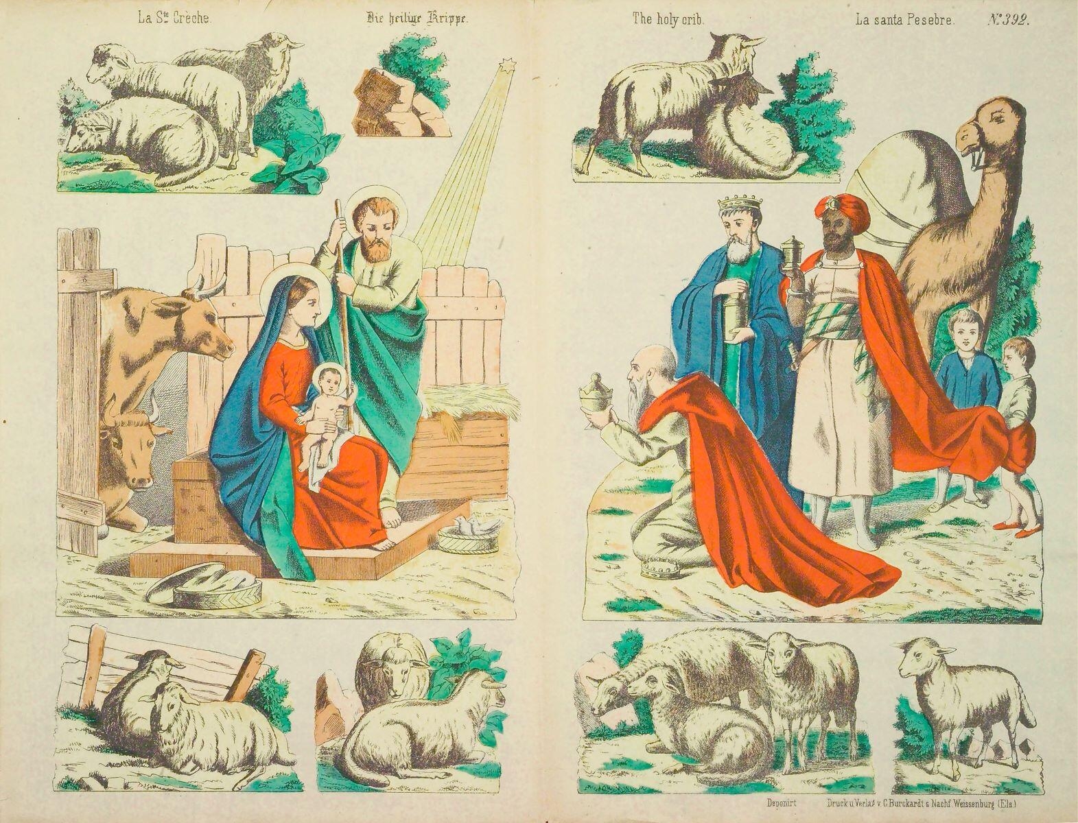 La Ste. Crèche. N° 392. (titre inscrit, fr., all., angl., esp.)