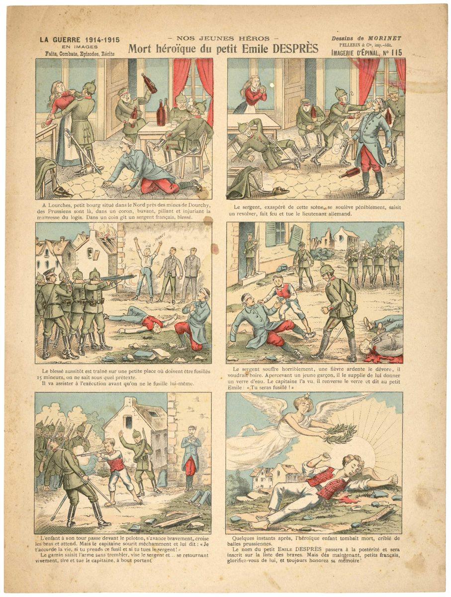 - NOS JEUNES HÉROS - / Mort héroïque du petit Emile DESPRÈS (titre inscrit)