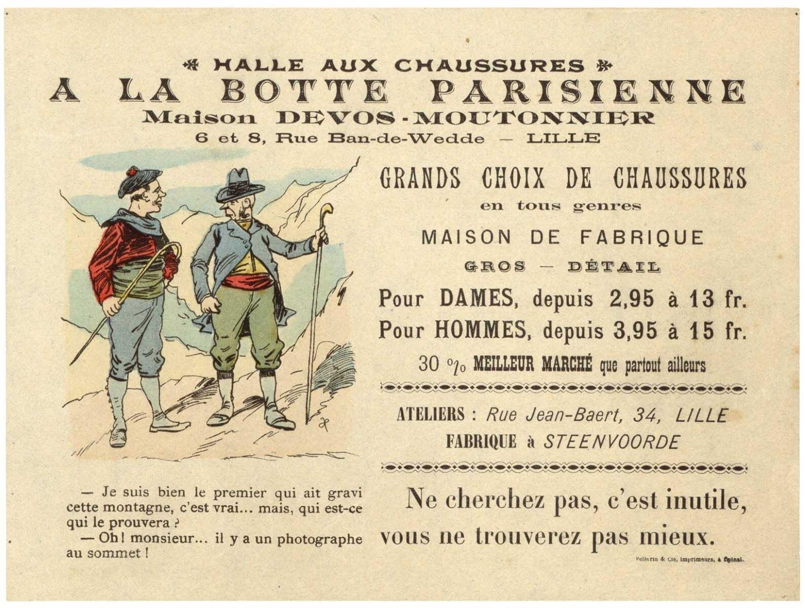 - HALLE AUX CHAUSSURES - / A LA BOTTE PARISIENNE (titre inscrit)