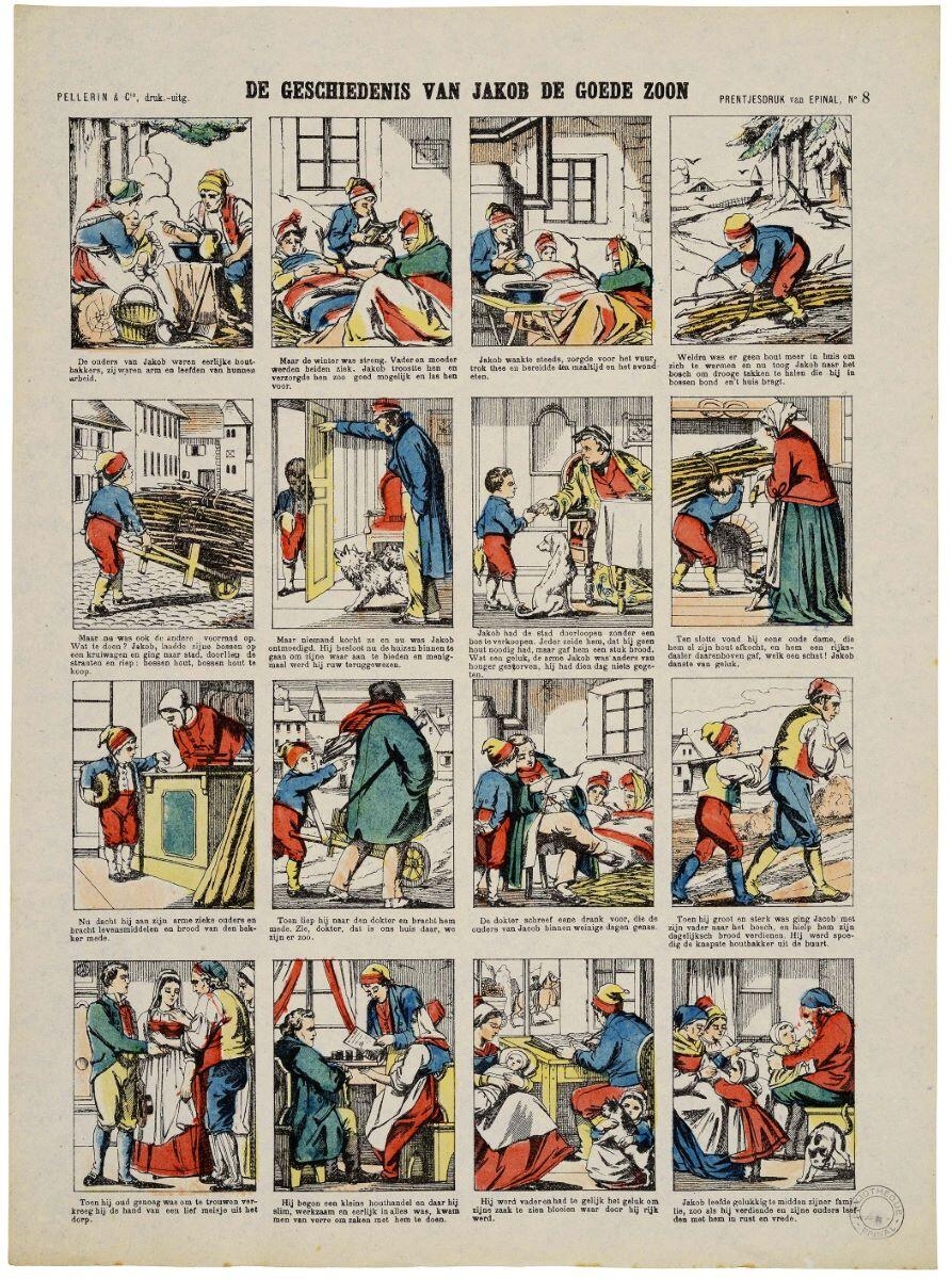 DE GESCHIEDENIS VAN JACOB DE GOEDE ZOON (titre inscrit, néerl.) ; Histoire de Jacques, le bon fils. (titre factice)