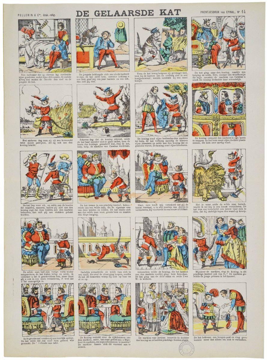 DE GELAARSDE KAT (titre inscrit, néerl.) ; Le chat botté. (titre factice)