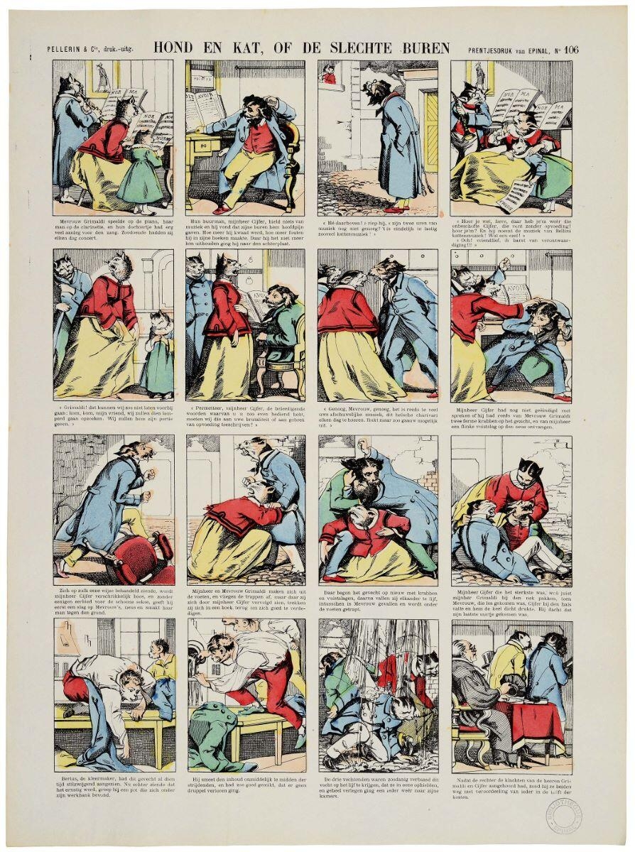 HOND EN KAT, OF DE SLECHTE BUREN (titre inscrit, néerl.) ; Chien et chat ou les mauvais voisins (titre factice)