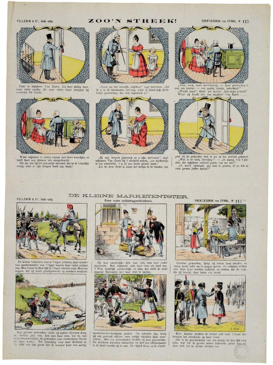 ZOO’N STREEK ! / DE KLEINE MARKETENTSTER / Eene ware soldatengeschiedenis. (titre inscrit, néerl.) ; Quelle région ! / La petite cantinière / Une véritable histoire de soldat (titre factice)