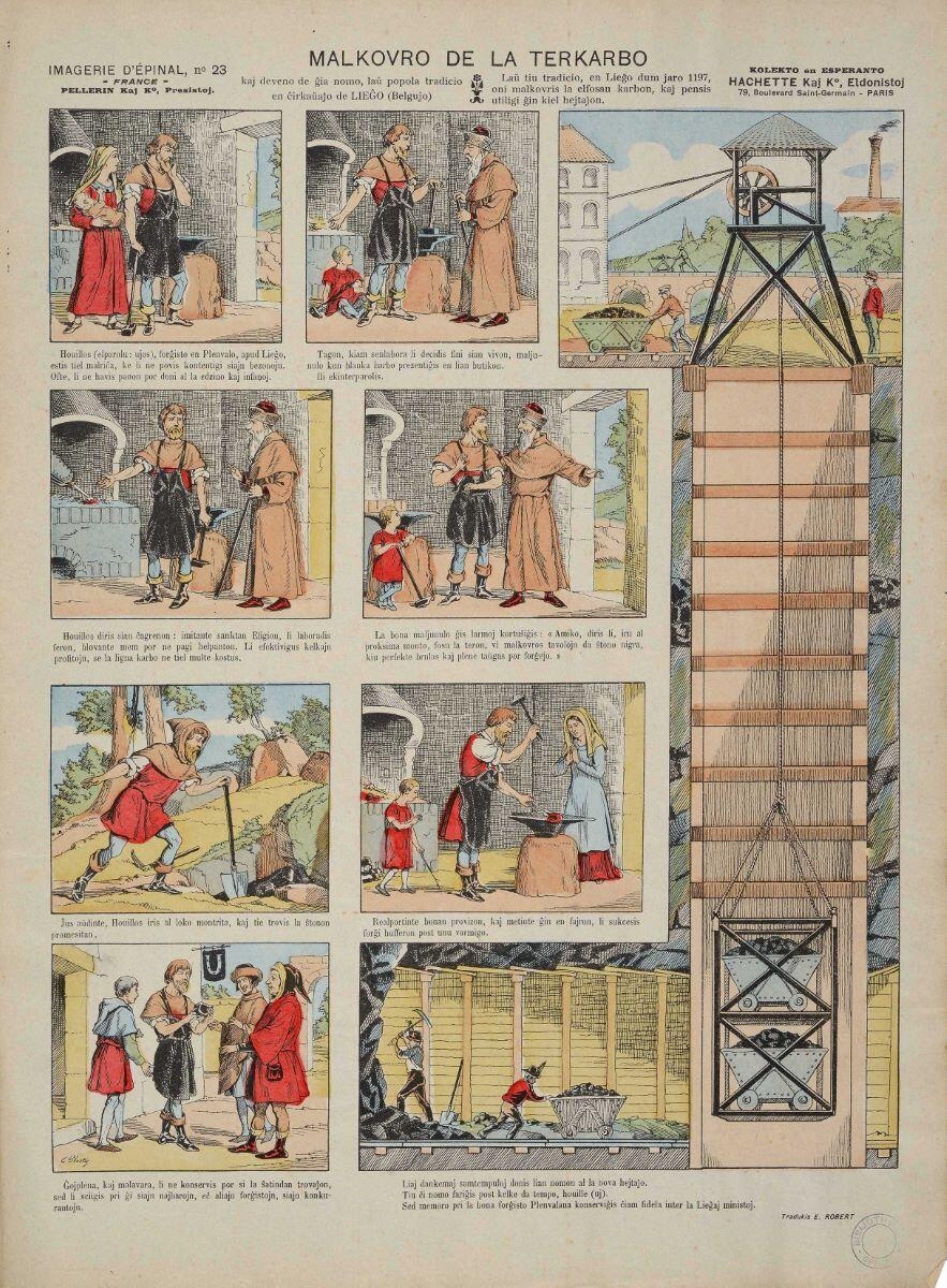 MALKOVRO DE LA TERKARBO (titre inscrit, esperanto)  ; Découverte de la houille (titre traduit)