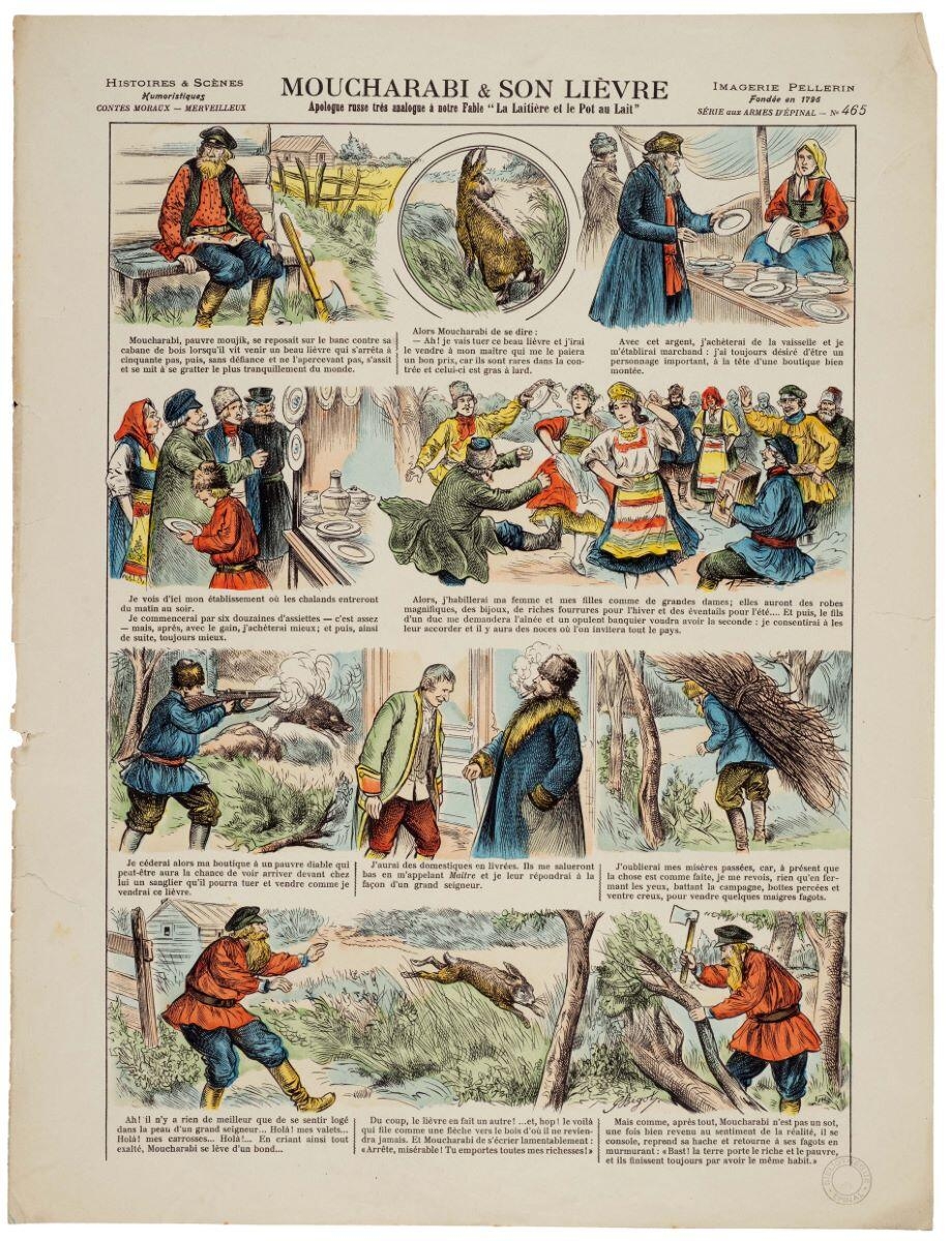 MOUCHARABI & SON LIÈVRE / Apologue russe très analogue à notre Fable “La Laitière et le Pot au Lait” (titre inscrit)