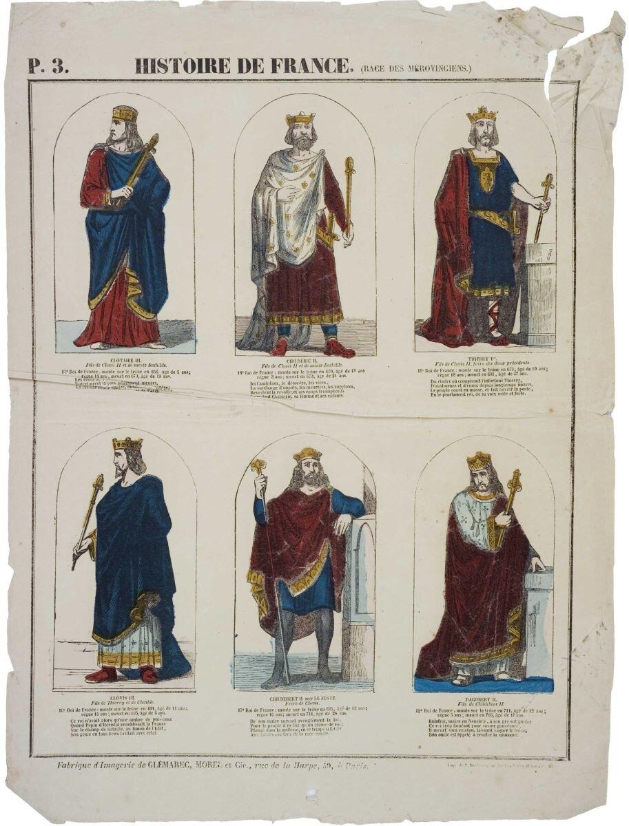 HISTOIRE DE FRANCE. (Race des Mérovingiens.) (titre inscrit)