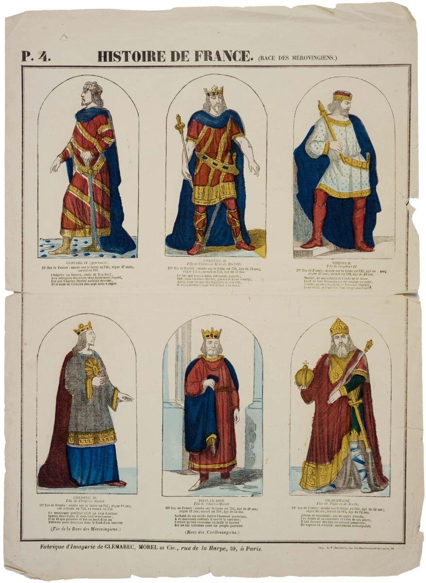 HISTOIRE DE FRANCE. (Race des Mérovingiens.) (titre inscrit)