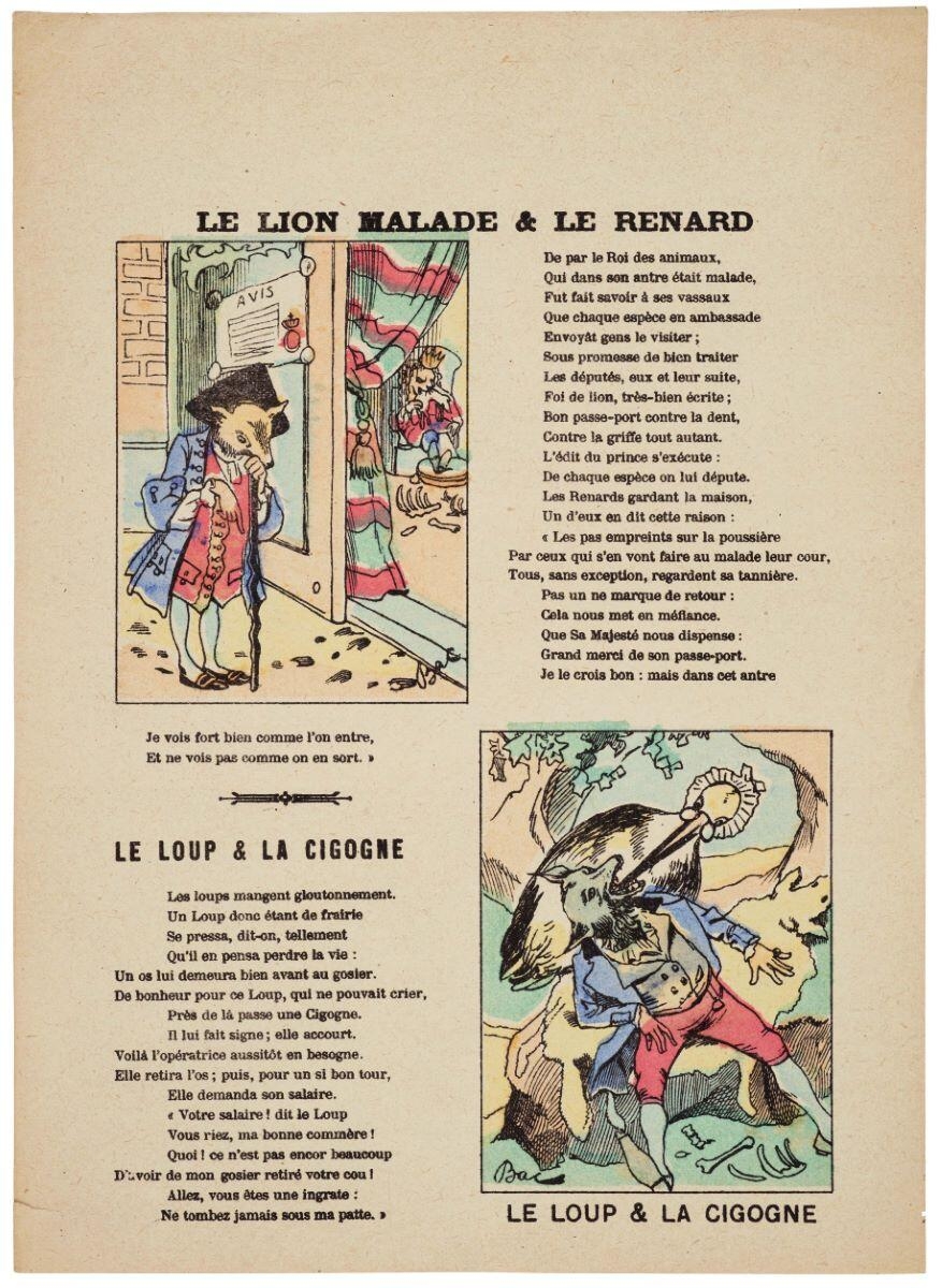 LE LION MALADE & LE RENARD / LE LOUP & LA CIGOGNE (titre inscrit)