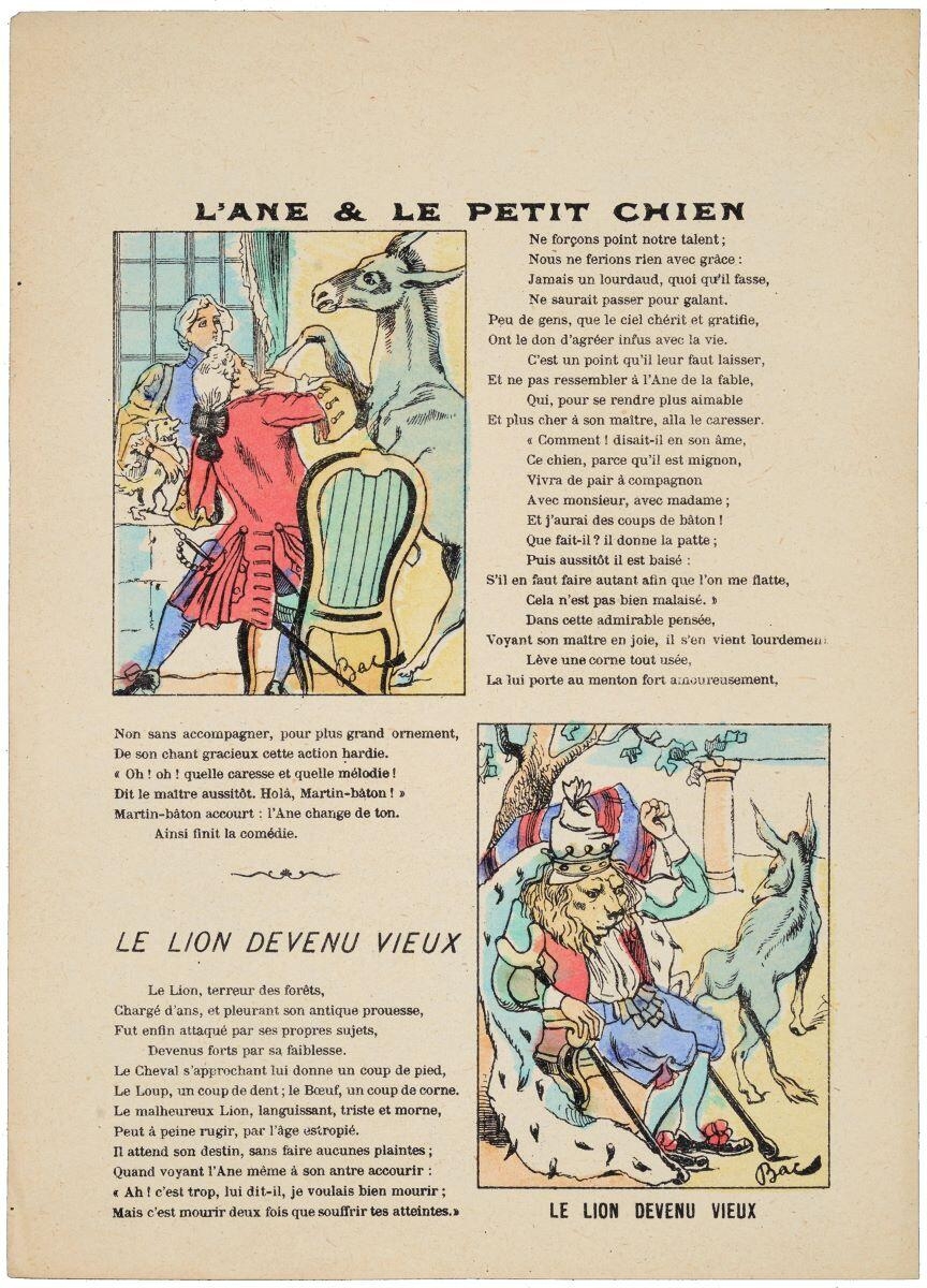 L’ANE & LE PETIT CHIEN / LE LION DEVENU VIEUX  (titre inscrit)