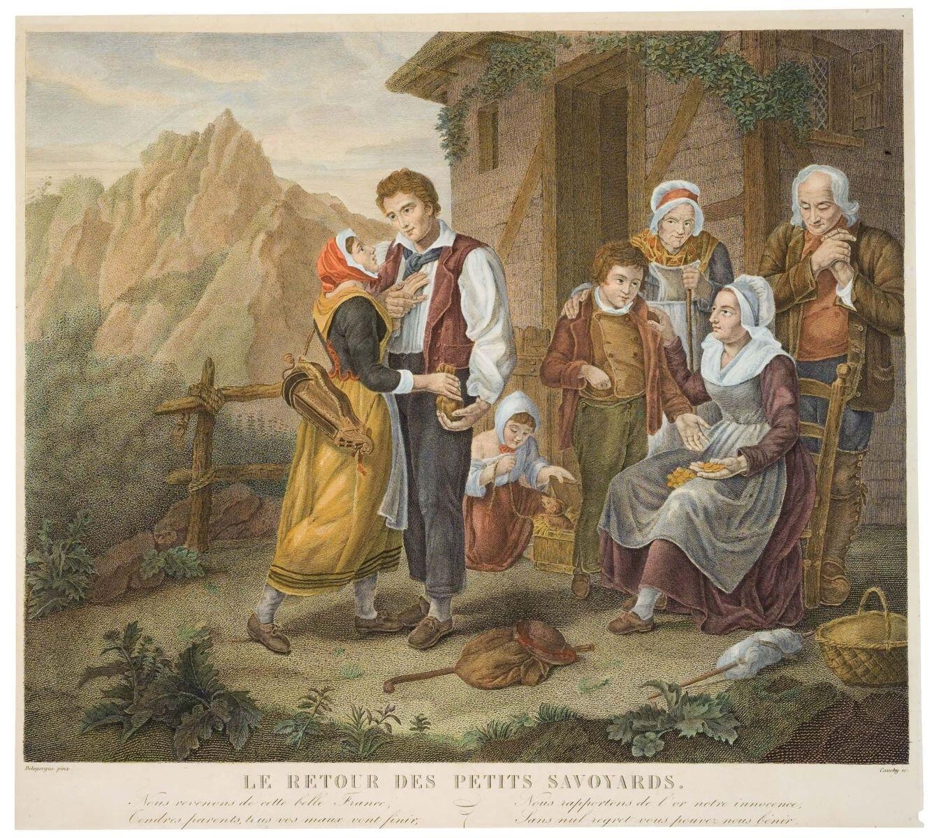 LE RETOUR DES PETITS SAVOYARDS. (titre inscrit)