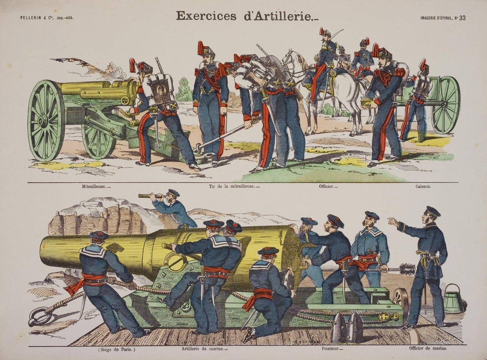 Exercices d’Artillerie.- (titre inscrit)