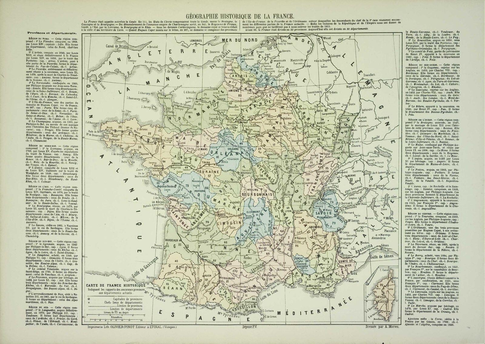 GEOGRAPHIE HISTORIQUE DE LA FRANCE. (titre inscrit)