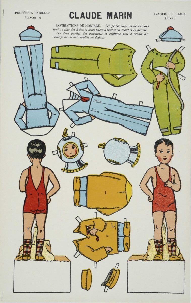 POUPÉES A HABILLER / PLANCHE 4 / CLAUDE MARIN (titre inscrit)