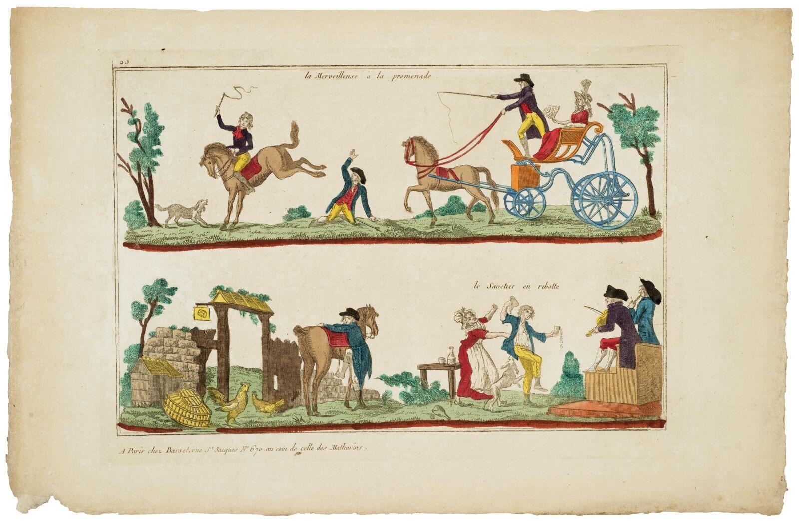 la Merveilleuse à la promenade /  le Savetier à la ribotte (titre inscrit)