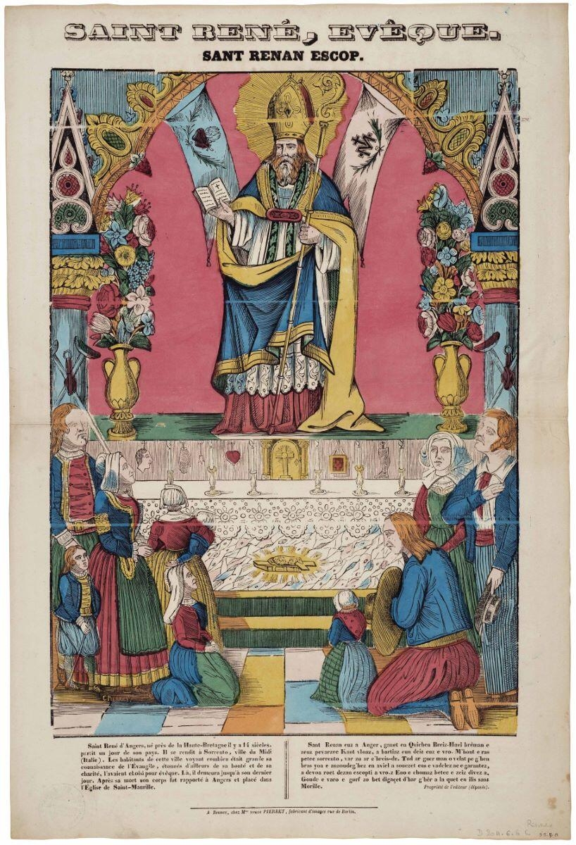 SAINT RENÉ, EVÊQUE. (titre inscrit fr., bre.)