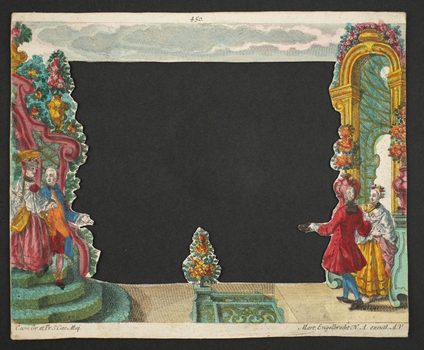 Théâtre optique. Deuxième planche du décor du jardin (titre factice)