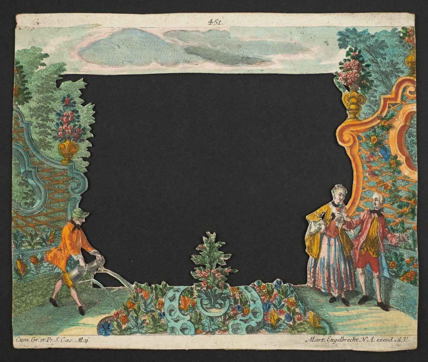 Théâtre optique. Troisième planche du décor du jardin (titre factice)