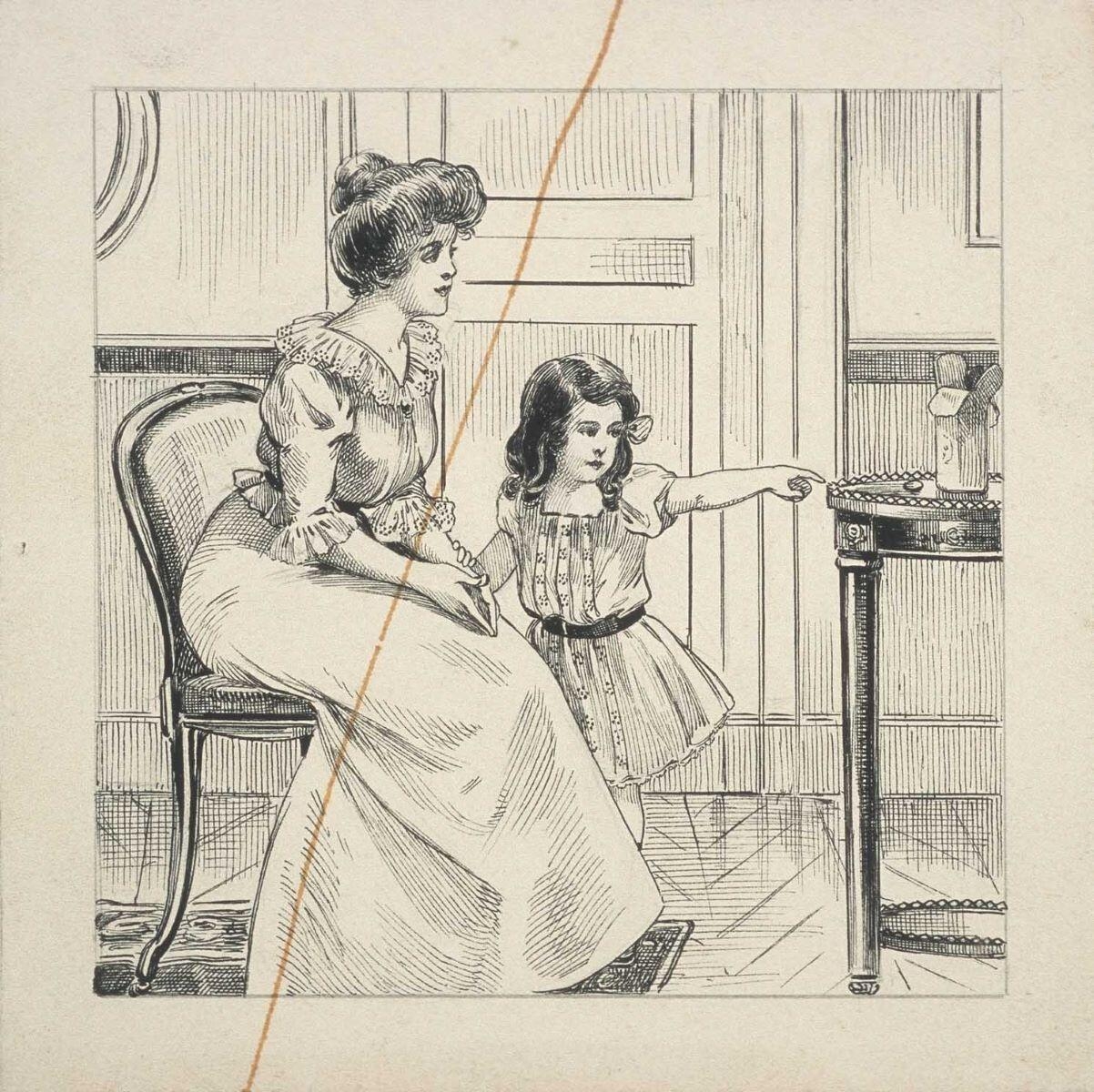 fillette demandant un gâteau à sa maman (titre factice)