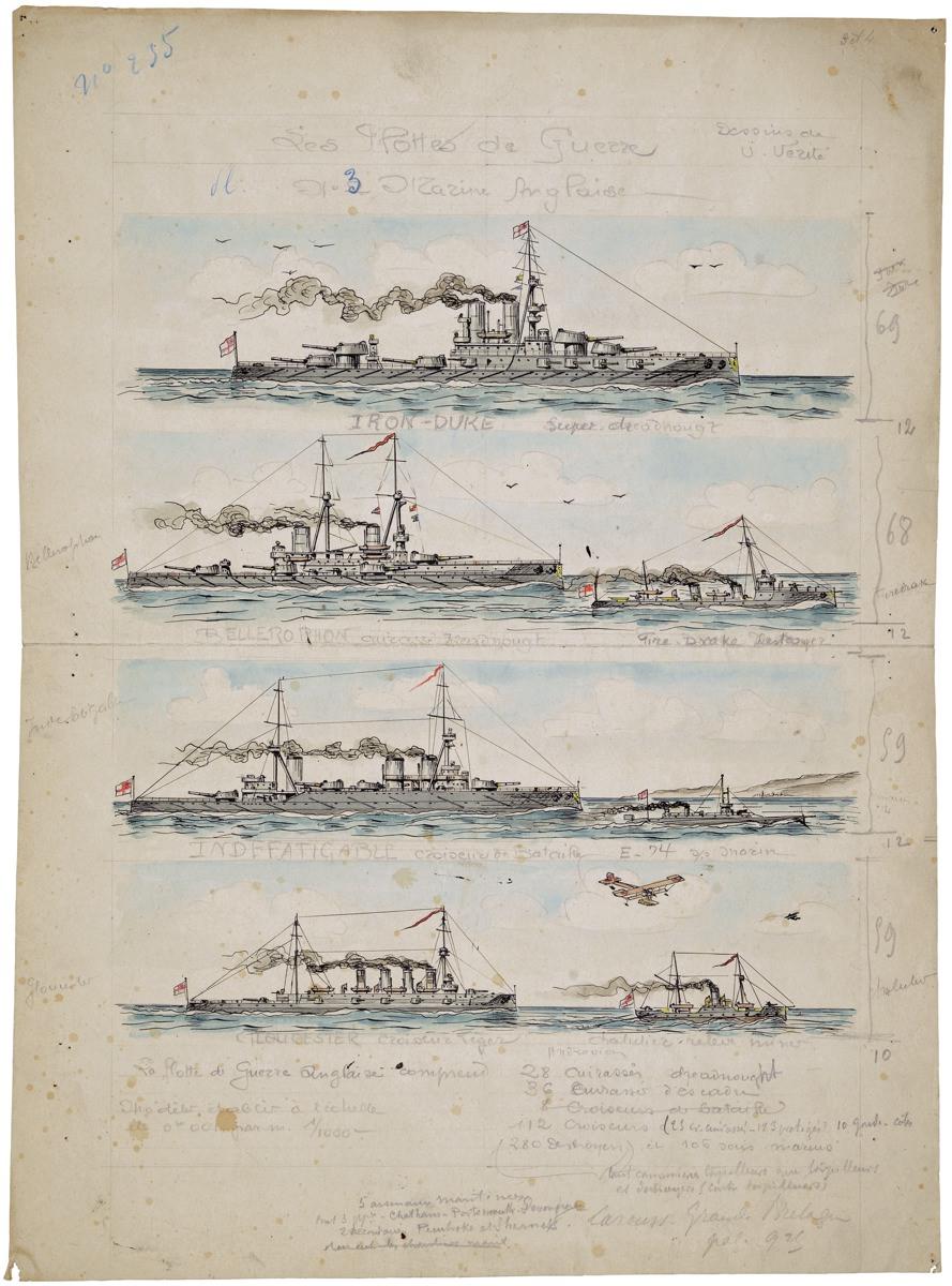 Les Flottes de Guerre. Pl. n°3 = Marine Anglaise N° 235 (titre inscrit) ; LES FLOTTES DE GUERRE / PLANCHE N°3 - MARINE ANGLAISE (titre factice)