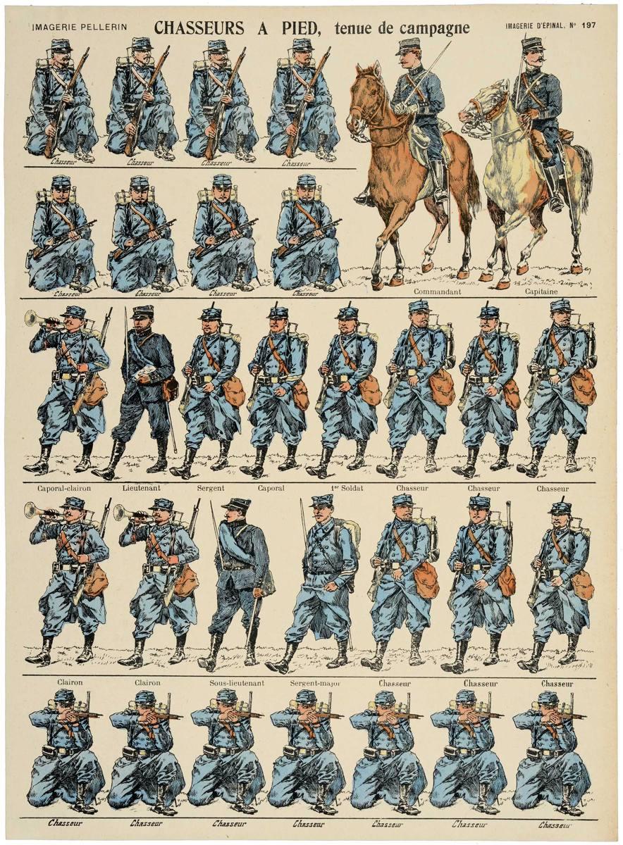 CHASSEURS A PIED, tenue de campagne (titre inscrit)