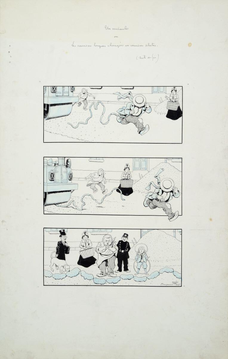 Un miracle / ou / Les saucisses longues changées en saucisses plates. (suite et fin) (titre inscrit)